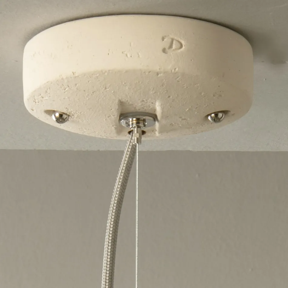 Suspension Lamp in Tuscan Majolica Handmade in Italy - Toscot Rossi Viadurini