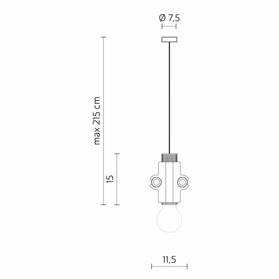 Suspension Lamp in White, Anthracite or Gold Metal 2 Sizes - Meccasmo Viadurini