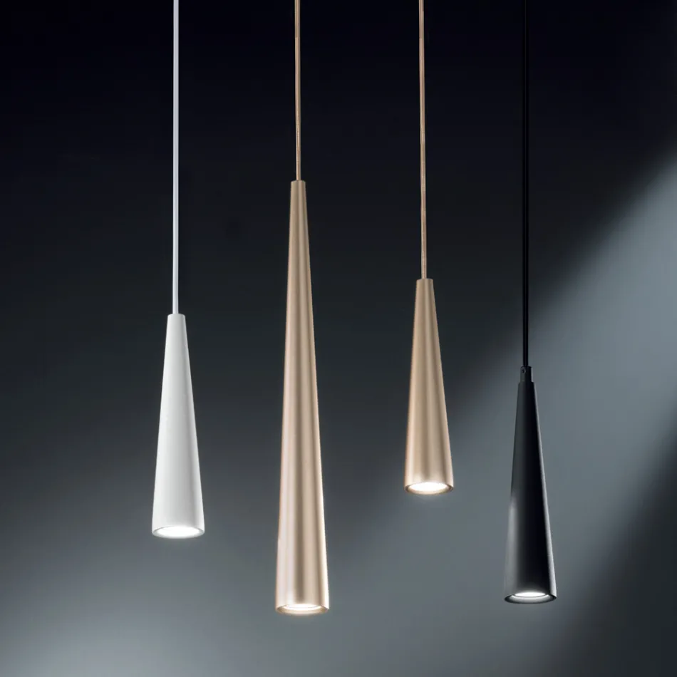 Suspension Lamp in White, Black or Gold Metal 2 Sizes - Girotondo Viadurini