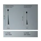 Suspension Lamp in White, Black or Gold Metal 2 Sizes - Girotondo Viadurini