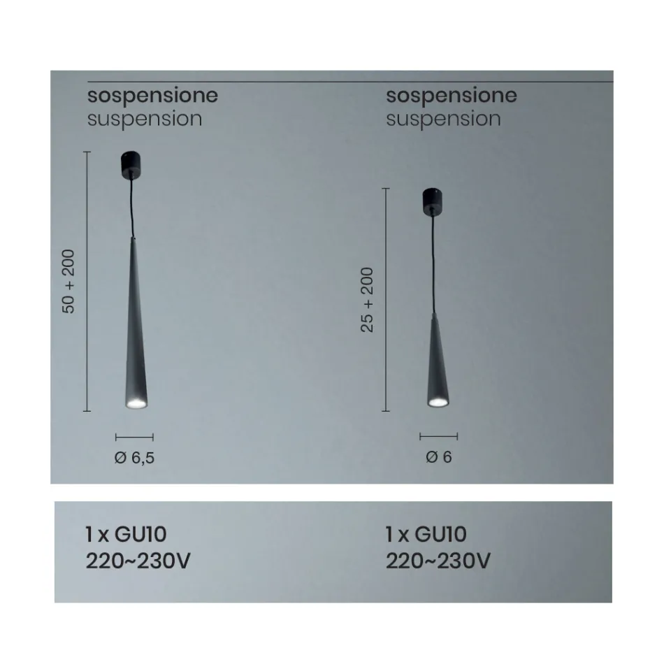 Suspension Lamp in White, Black or Gold Metal 2 Sizes - Girotondo Viadurini