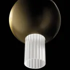 Oris Metal Pendant Lamp with Canneté Glass Cylinders Viadurini