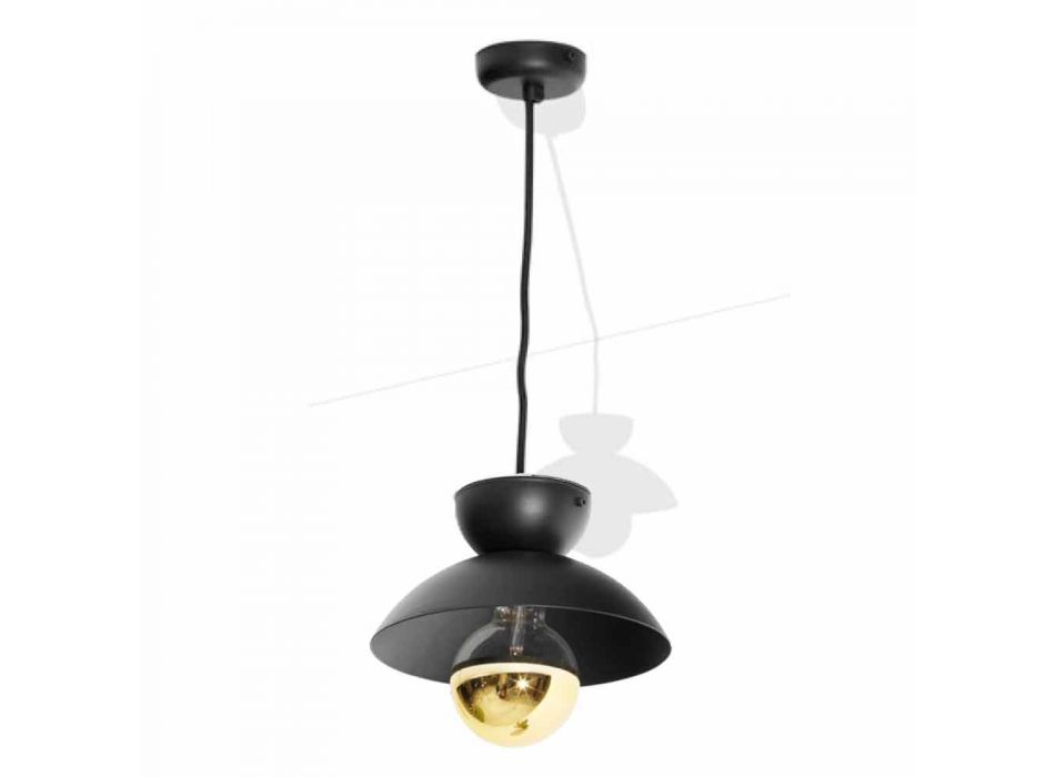 Metal Suspension Lamp with Modern Gold Detail Made in Italy - Valta Viadurini