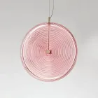 Suspension Lamp in Metal and Glass Decorated with Concentric Lines - Hackberry Viadurini