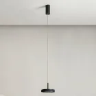 Suspension Lamp in Black Painted Metal and LED Light - Hornbeam Viadurini