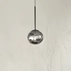 Suspension Lamp in Painted Metal and Blown Glass - Ailanto Viadurini