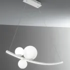 Suspension Lamp in Painted Metal and Blown Glass - Partridge Viadurini