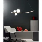 Suspension Lamp in Painted Metal and Blown Glass - Partridge Viadurini