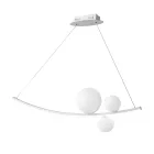 Suspension Lamp in Painted Metal and Blown Glass - Partridge Viadurini