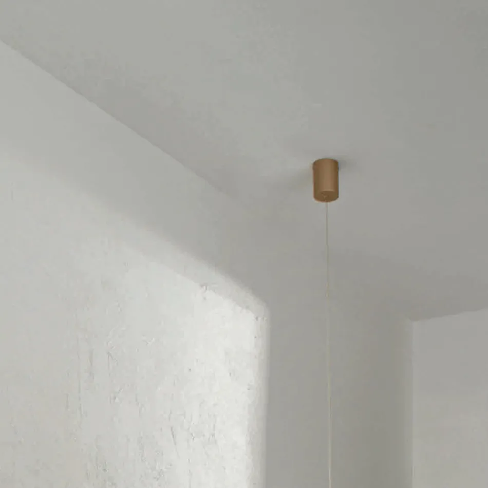 Suspension Lamp in Gold Painted Metal with Adjustable Cables - Orange Viadurini