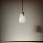 Pendant Lamp in Antique Brass and Glass Made in Italy - Dolci Viadurini