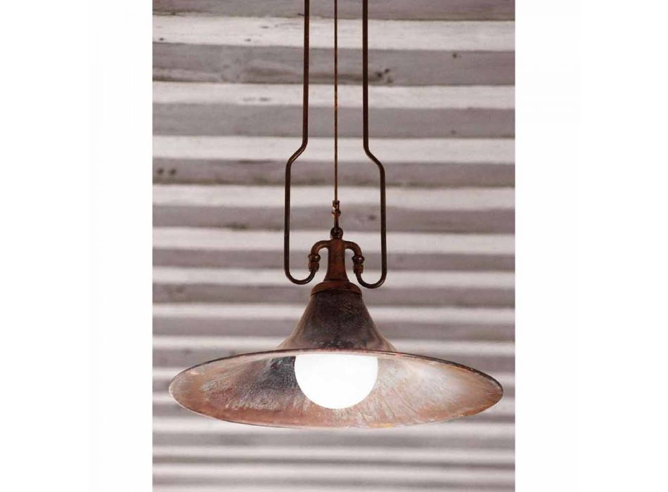 Pendant lamp in brass and copper mill with hook Viadurini