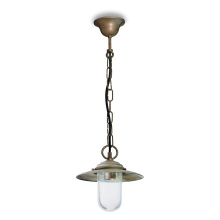 Elfico Brass, Clear Glass, and IP44 Pendant Lamp Viadurini