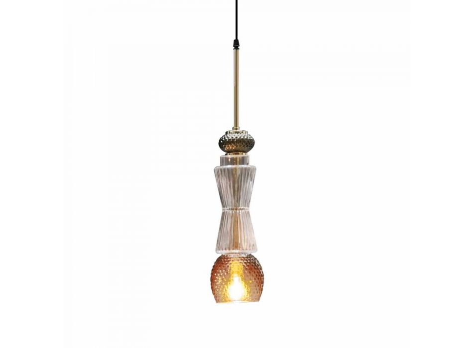 Suspension Lamp in Murano Glass with Antique Decoration Made in Italy - Missi Viadurini