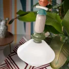Pendant Lamp in Glass and Colored Ceramic Made in Italy - Lariat Viadurini