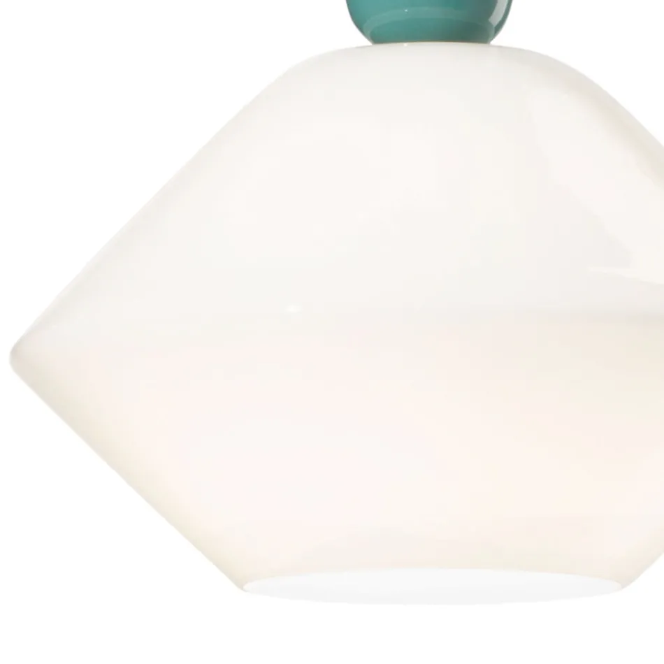 Pendant Lamp in Glass and Colored Ceramic Made in Italy - Lariat Viadurini
