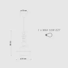 Pendant Lamp in Glass and Colored Ceramic Made in Italy - Lariat Viadurini