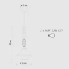 Pendant Lamp in Glass and Colored Ceramic Made in Italy - Lariat Viadurini