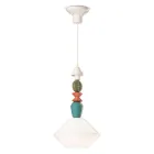 Pendant Lamp in Glass and Colored Ceramic Made in Italy - Lariat Viadurini