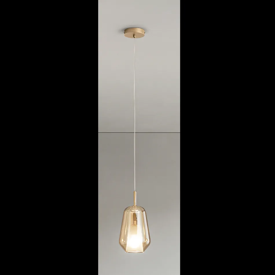 Pendant Lamp in Glass and Transparent Wire Made in Italy - Trilly Viadurini