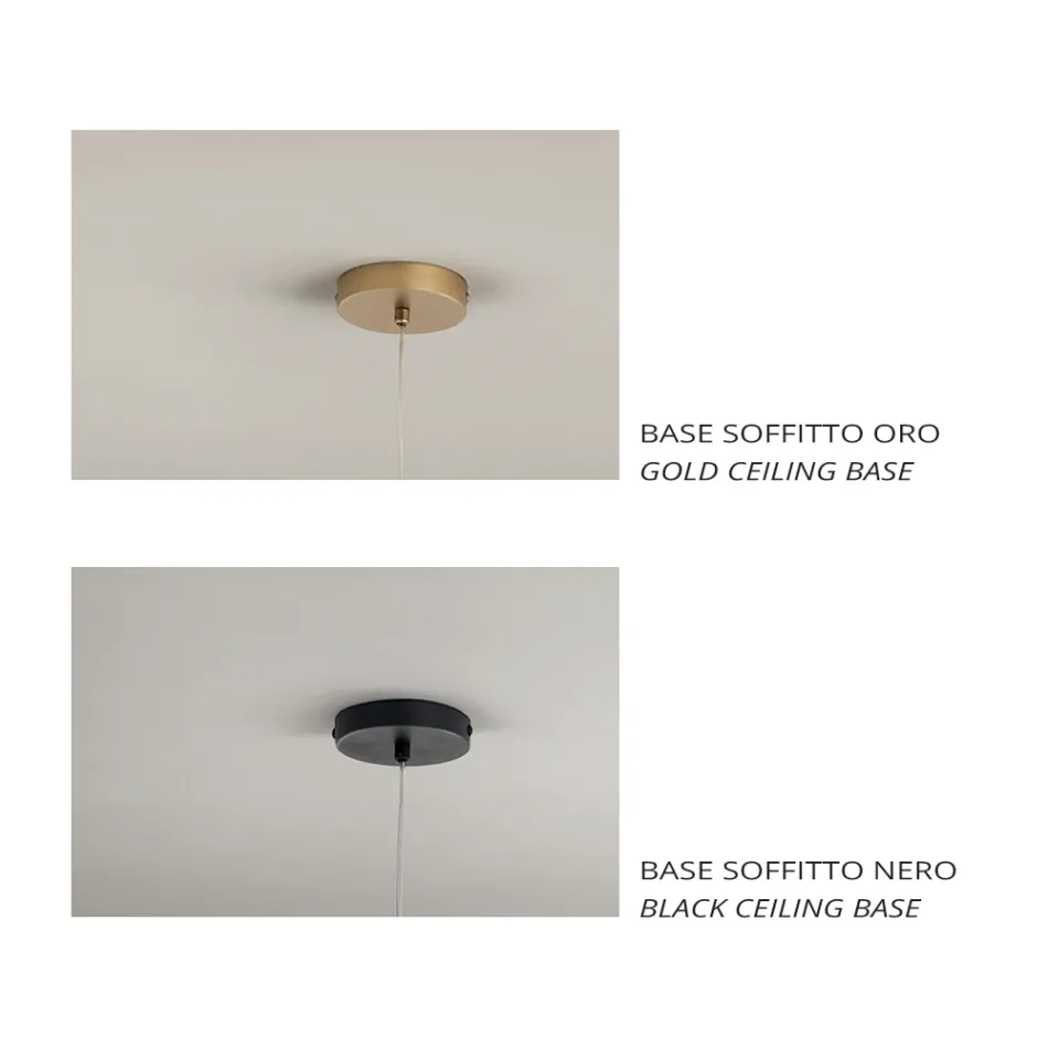 Pendant Lamp in Glass and Transparent Wire Made in Italy - Trilly Viadurini