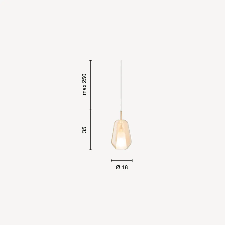 Pendant Lamp in Glass and Transparent Wire Made in Italy - Trilly Viadurini