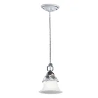 Suspension Lamp in Glass, Iron and Hand Painted Ceramic - Ferrara Viadurini