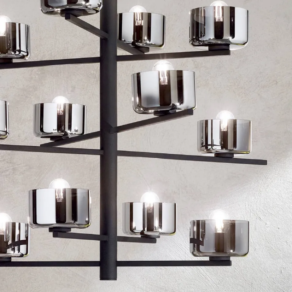 Suspension Lamp in Blown Glass with Metal Structure - Angelic Viadurini