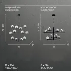 Suspension Lamp in Blown Glass with Metal Structure - Angelic Viadurini