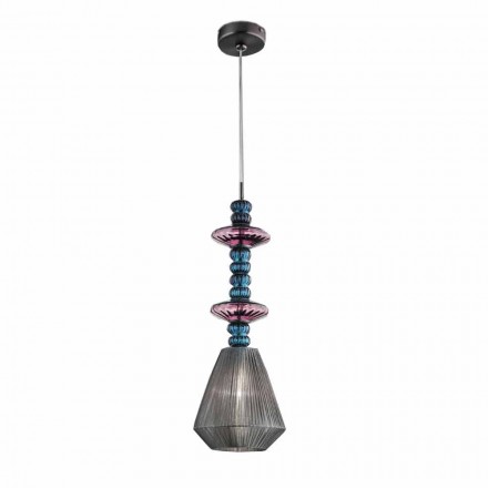 Handmade Venetian Glass Suspension Lamp Made in Italy - Amilia Viadurini