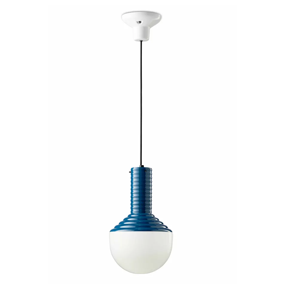 Pendant Lamp in Painted Glass Made in Italy - Selaron Viadurini