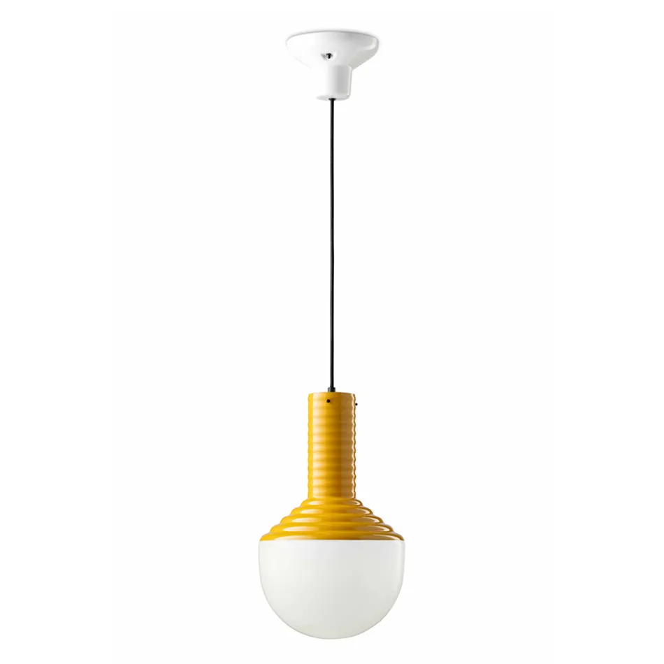 Pendant Lamp in Painted Glass Made in Italy - Selaron Viadurini