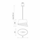 Suspension Lamp in White Fiberglass and Metal Elegant Design - Solar Viadurini