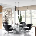 Led Recessed Suspension Lamp in White or Black Aluminum - Rebolla Viadurini