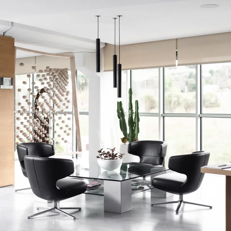 Led Recessed Suspension Lamp in White or Black Aluminum - Rebolla Viadurini