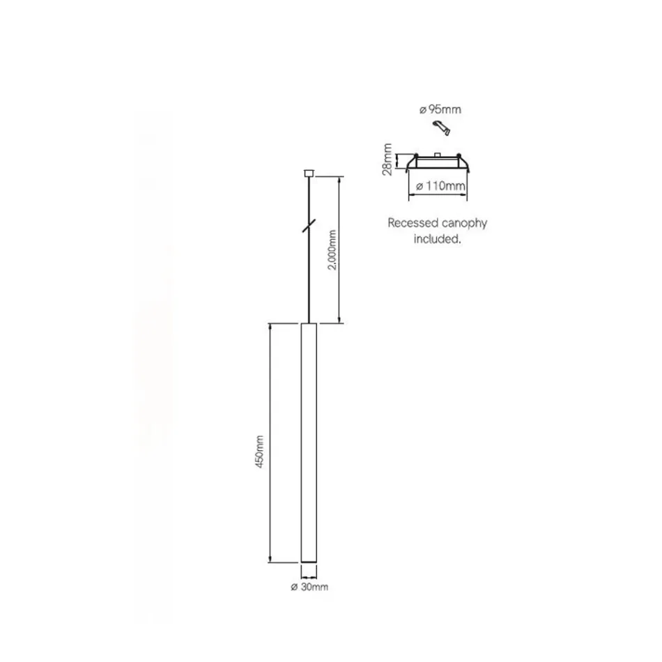 Led Recessed Suspension Lamp in White or Black Aluminum - Rebolla Viadurini