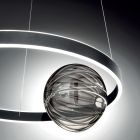 Dimmable LED Pendant Lamp in Metal and Blown Glass - Cocoa Viadurini