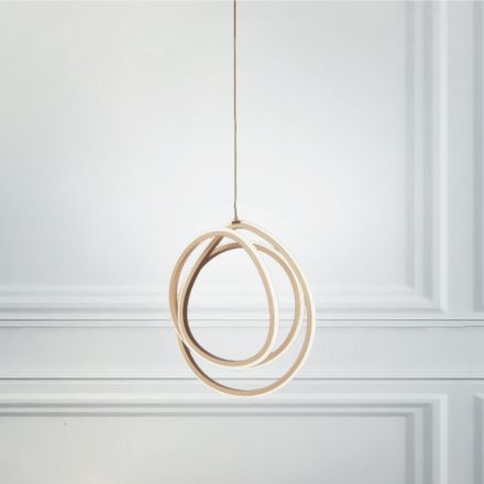 Large or Small LED Suspension Lamp in Design Gold Metal - Point Viadurini