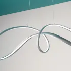 Led Pendant Lamp in Silver Metal, 2 Sizes Modern Design - Lumino Viadurini