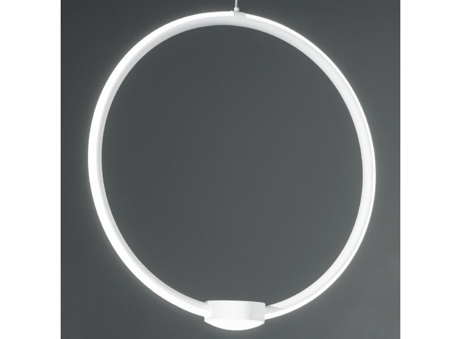 LED Metal Suspension Lamp with Polymer Diffuser - Lumina Viadurini