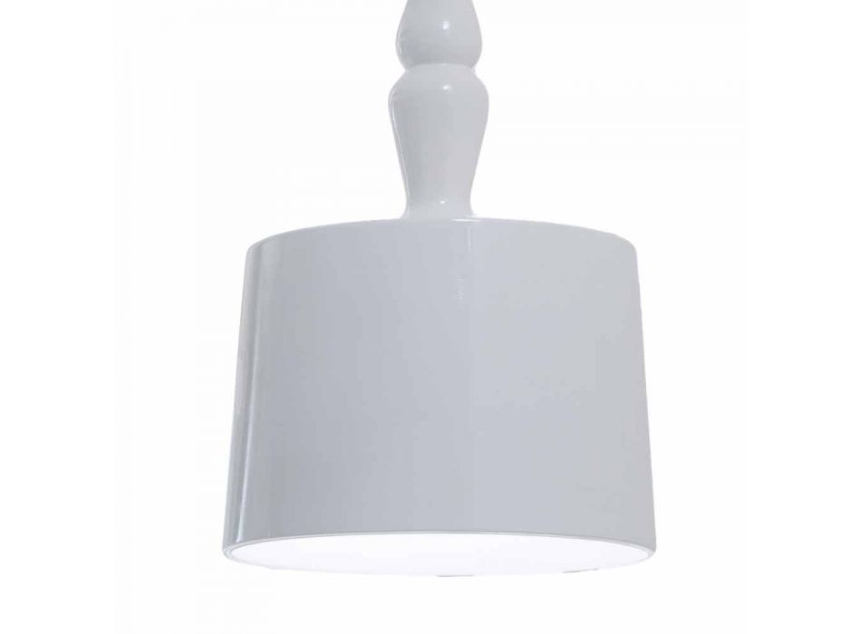 Suspension Lamp Shade Short in White Glossy Ceramic Design - Cadabra Viadurini