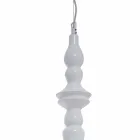 Suspension Lamp Shade Short in White Glossy Ceramic Design - Cadabra Viadurini