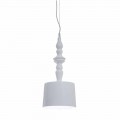 Suspension Lamp Shade Short in White Glossy Ceramic Design - Cadabra