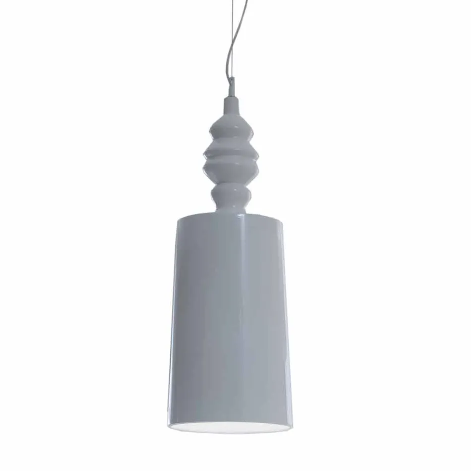 Suspension Lamp Shade in Glossy White Ceramic Design - Cadabra Viadurini