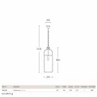 Square pendant lamp with 1 light brass and glass Aida Viadurini