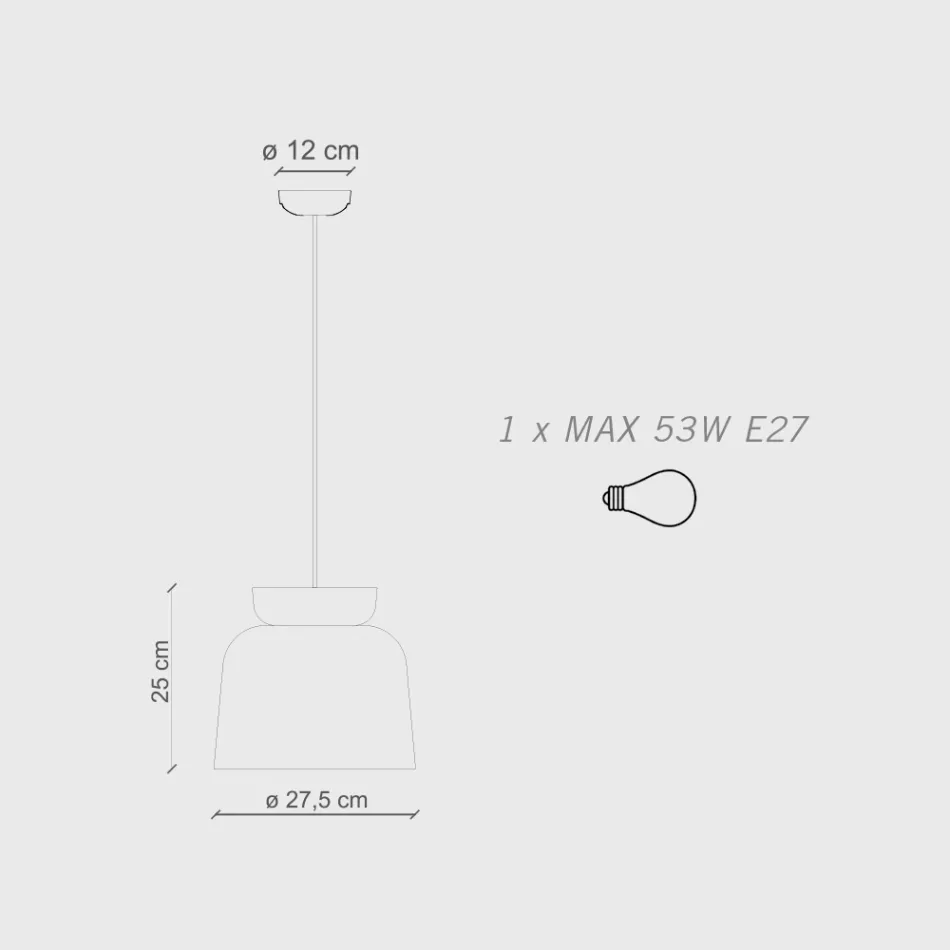 Suspension Lamp Made of Colored Ceramic Made in Italy - Corcovado Viadurini