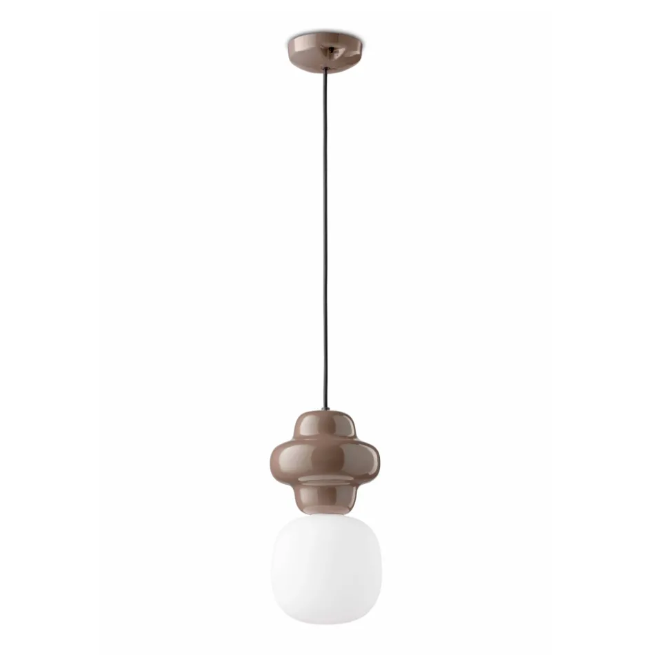 Suspension Lamp Made of Ceramic and Glass Made in Italy - Capocabana Viadurini