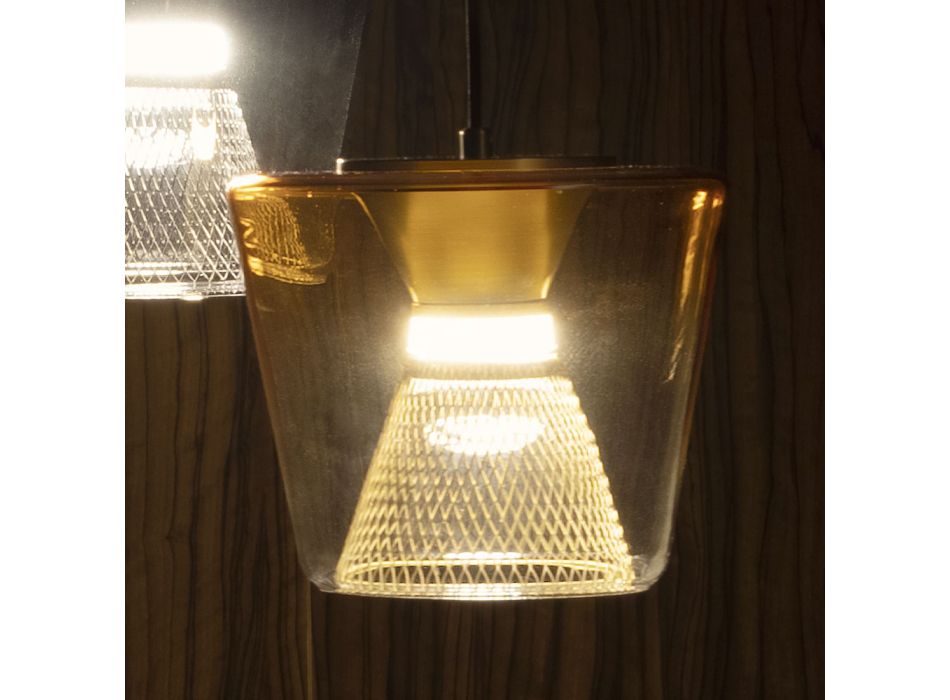 Suspension lamp made of metal and glass Made in Italy - Think Viadurini