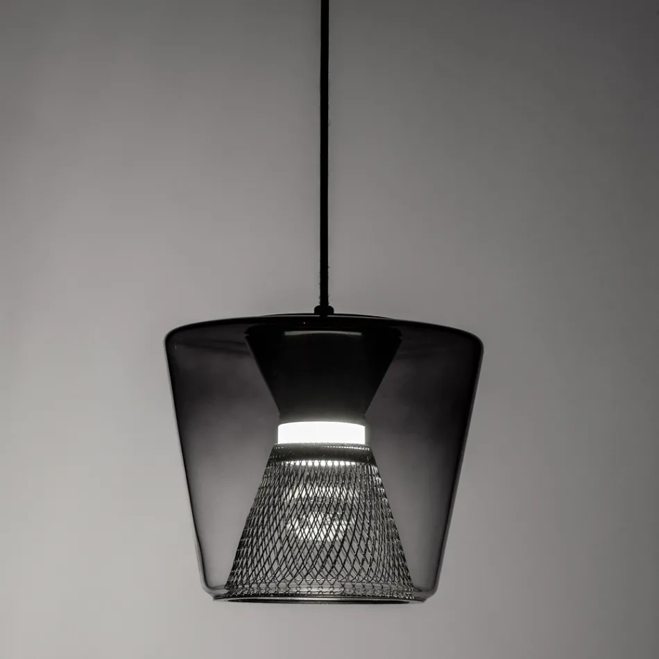 Suspension lamp made of metal and glass Made in Italy - Think Viadurini
