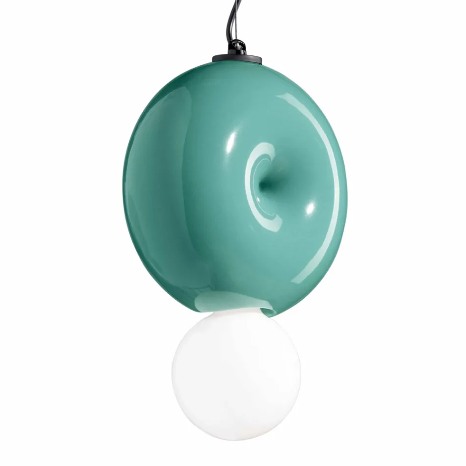 Round Ceramic Suspension Lamp Made in Italy - Bumbum Viadurini